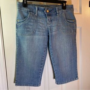 RARE American Eagle AE Since 1977 Original Women 2 Regular Capri Jeans Denim Fun